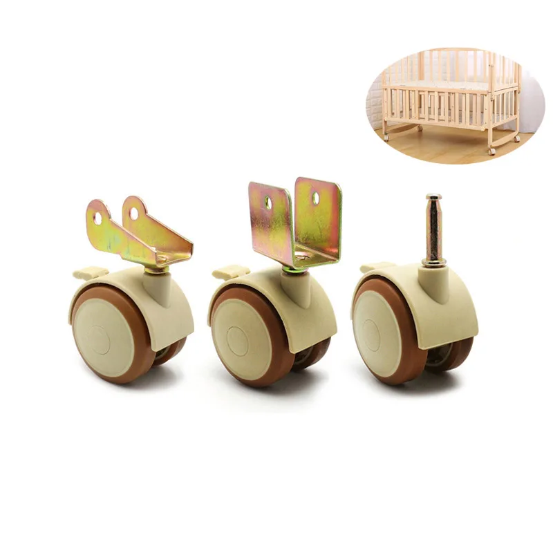 Baby Nursery Trolley - 4개 2인치 가구용 회전 캐스터, 브레이크
