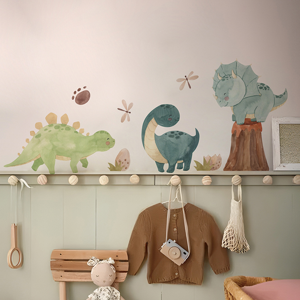 Baby Nursery Decor Girl - 공룡 벽 데칼, 디노 알파벳 벽