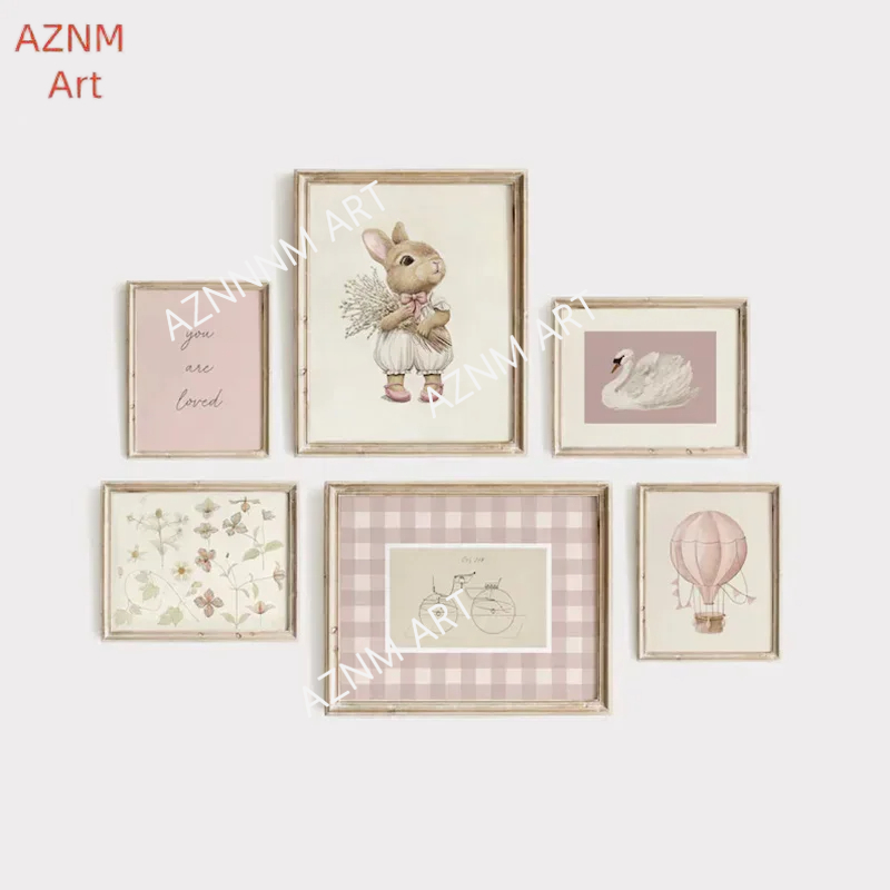 Baby Nursery Wall Lights - 핑크 유아실 갤러리 아트 월 포스터