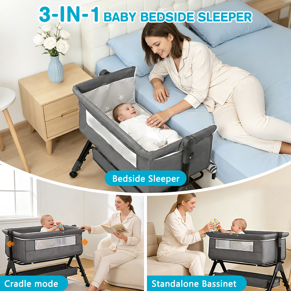 3-in-1 아기용 침대 겸용 바스켓, 간편하게 조립하 - Baby Nursery Trolley 리뷰 및 가격