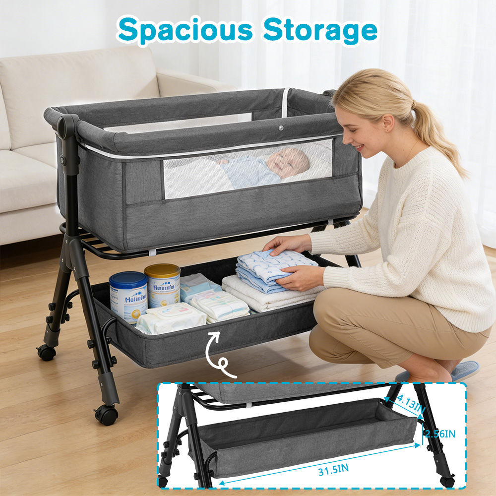 3-in-1 아기용 침대 겸용 바스켓, 간편하게 조립하 - Baby Nursery Trolley 리뷰 및 가격